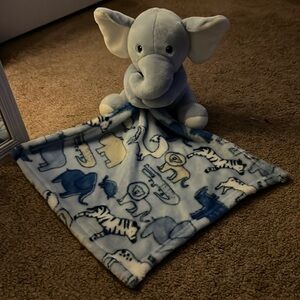 Baby elephant with baby blanket